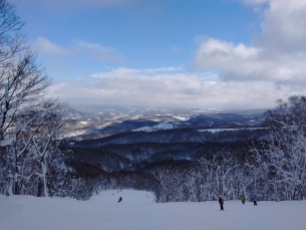 Sur une des pistes de ski de Rusutsu.